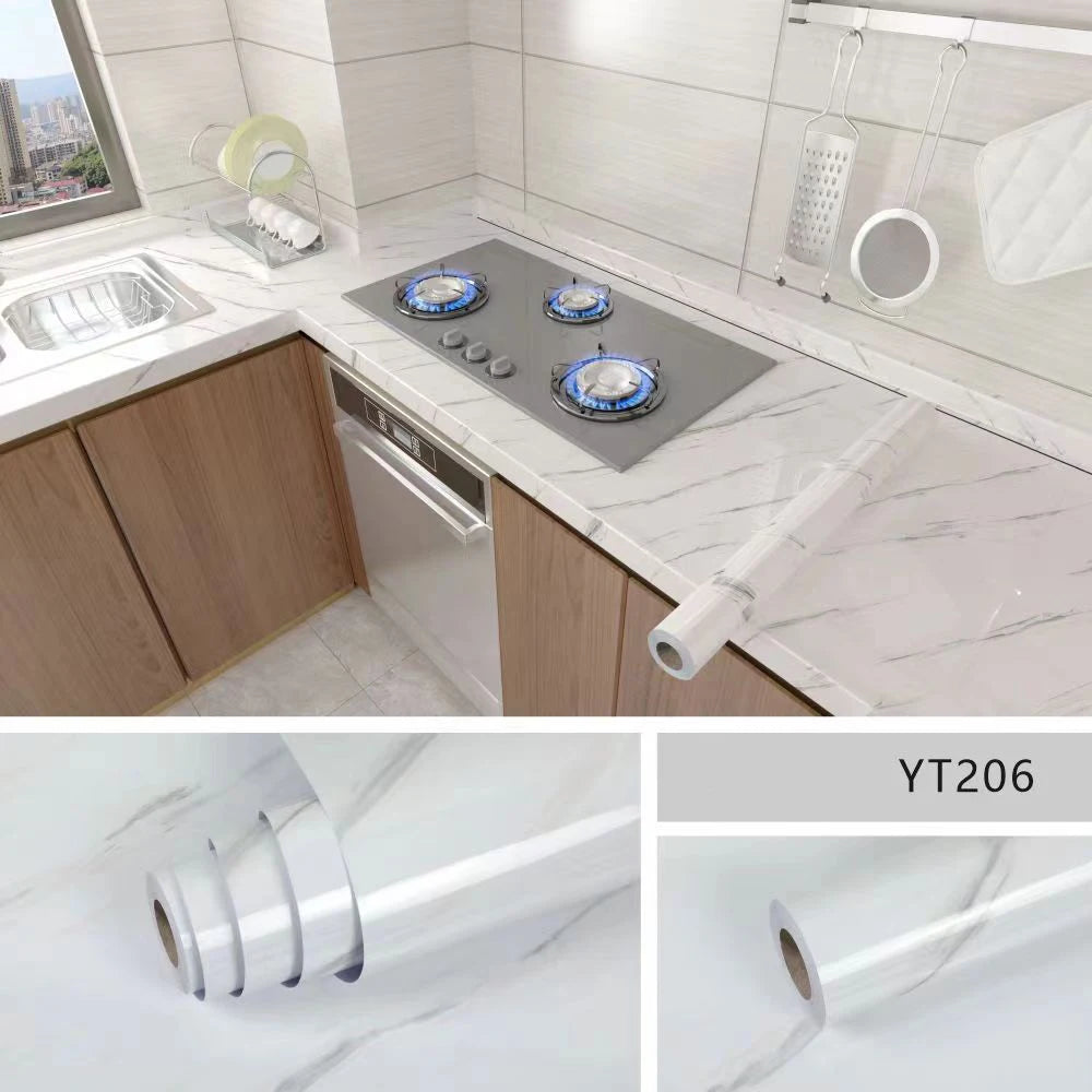 Marble Kitchen Oil-Proof Film Stove Waterproof Self-Adhesive Wallpaper countertop