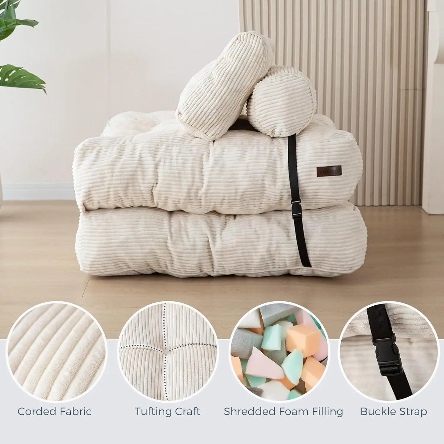 Convertible Sleeper Chair with Pillow Foldable Matress