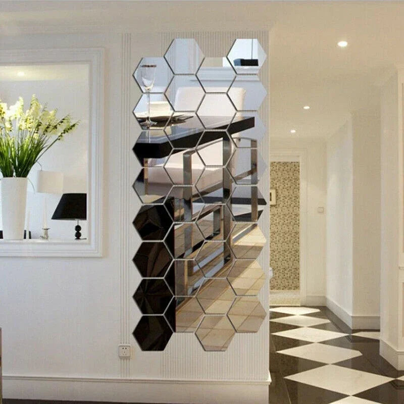 Hexagon Mirror Wall Home Decor