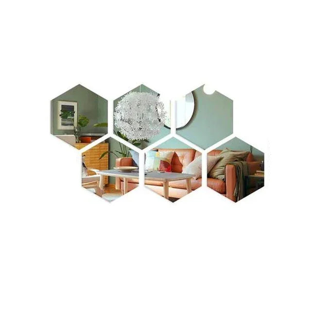 Hexagon Mirror Wall Home Decor