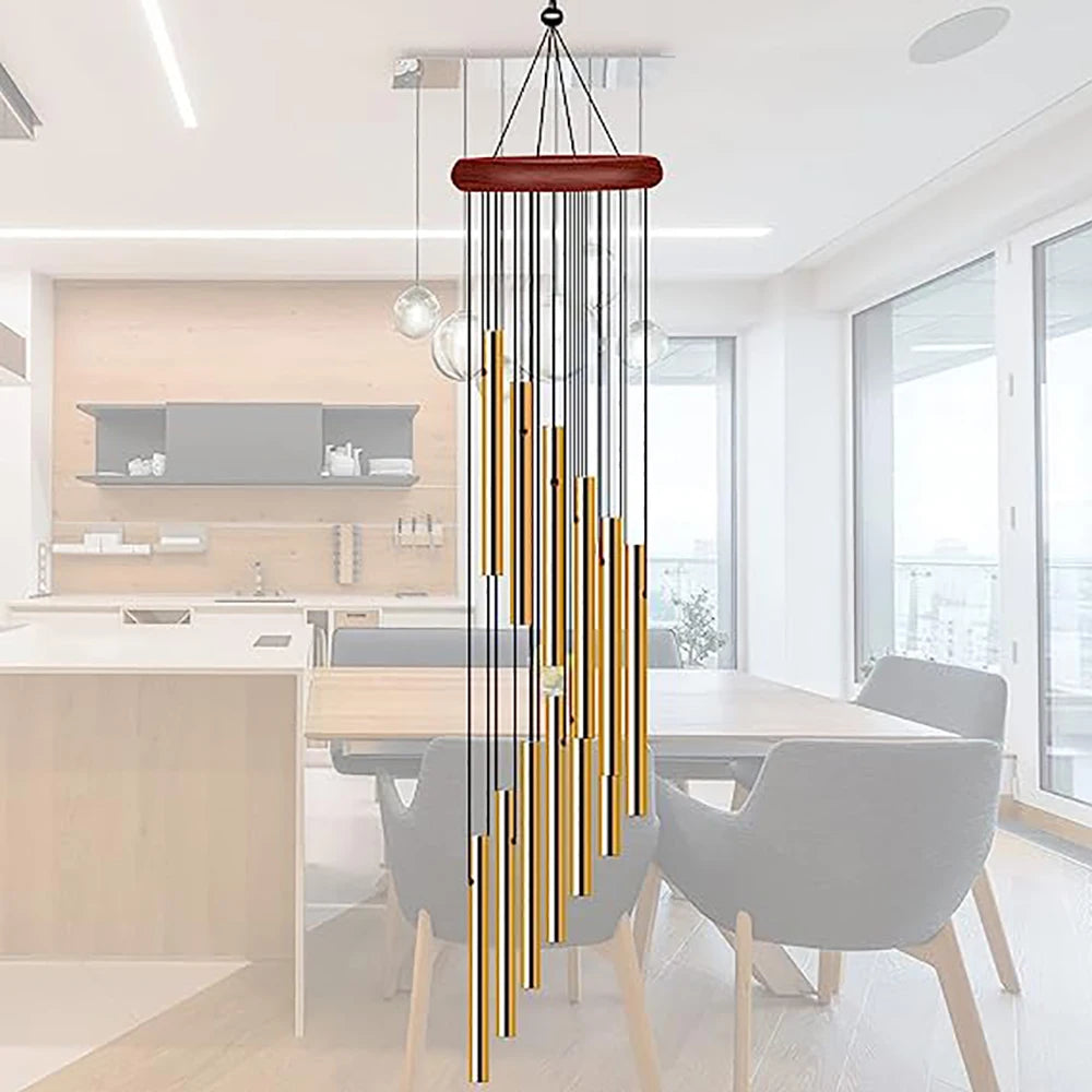 Aluminum Alloy Wind Chimes with Hook Gold/silver Bells for Outside