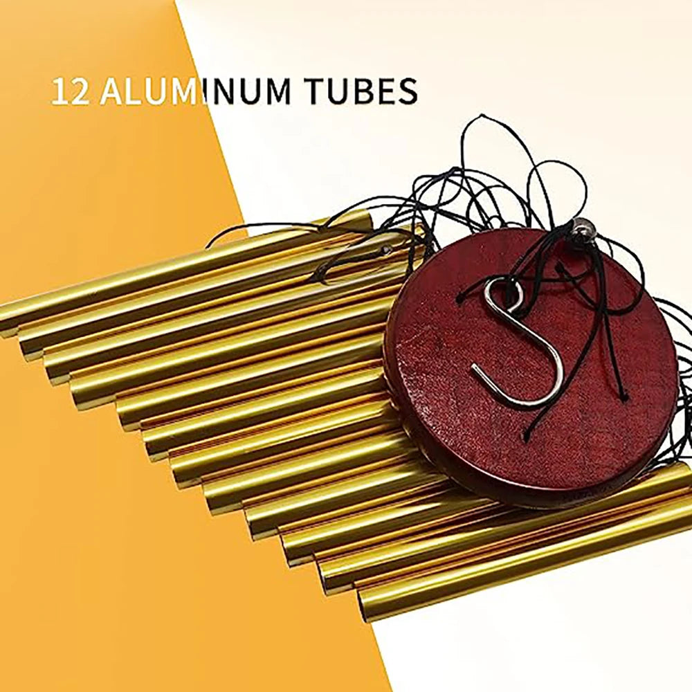 Aluminum Alloy Wind Chimes with Hook Gold/silver Bells for Outside