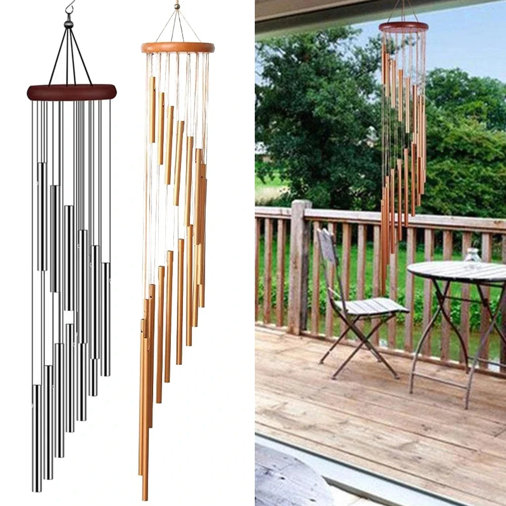 Aluminum Alloy Wind Chimes with Hook Gold/silver Bells for Outside