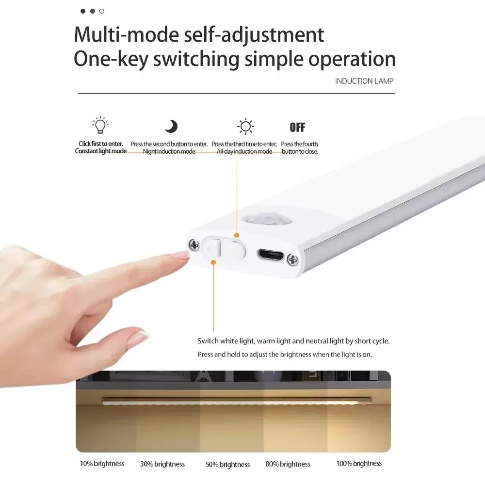 3 in 1 Under Cabinet Lights LED Motion Sensor Light