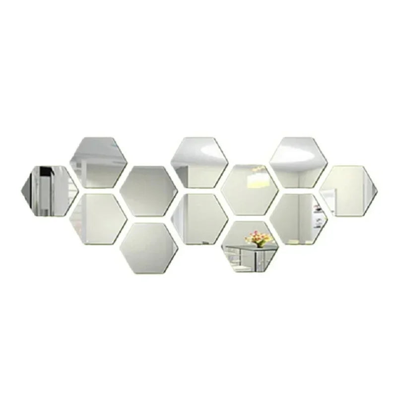 Hexagon Mirror Wall Home Decor