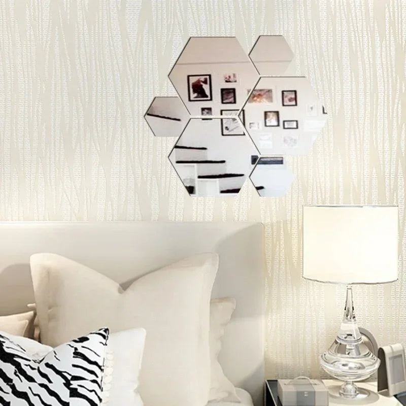 Hexagon Mirror Wall Home Decor