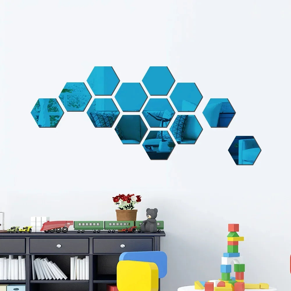 Hexagon Mirror Wall Home Decor