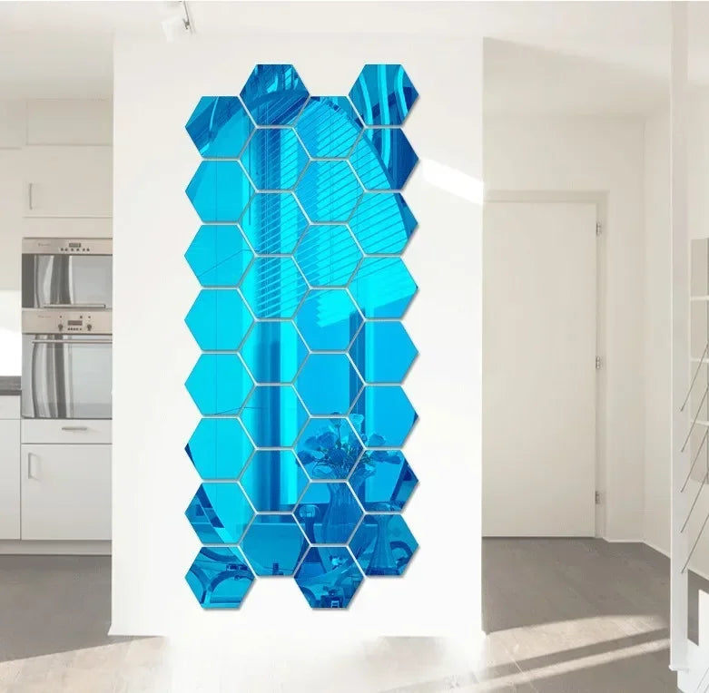 Hexagon Mirror Wall Home Decor