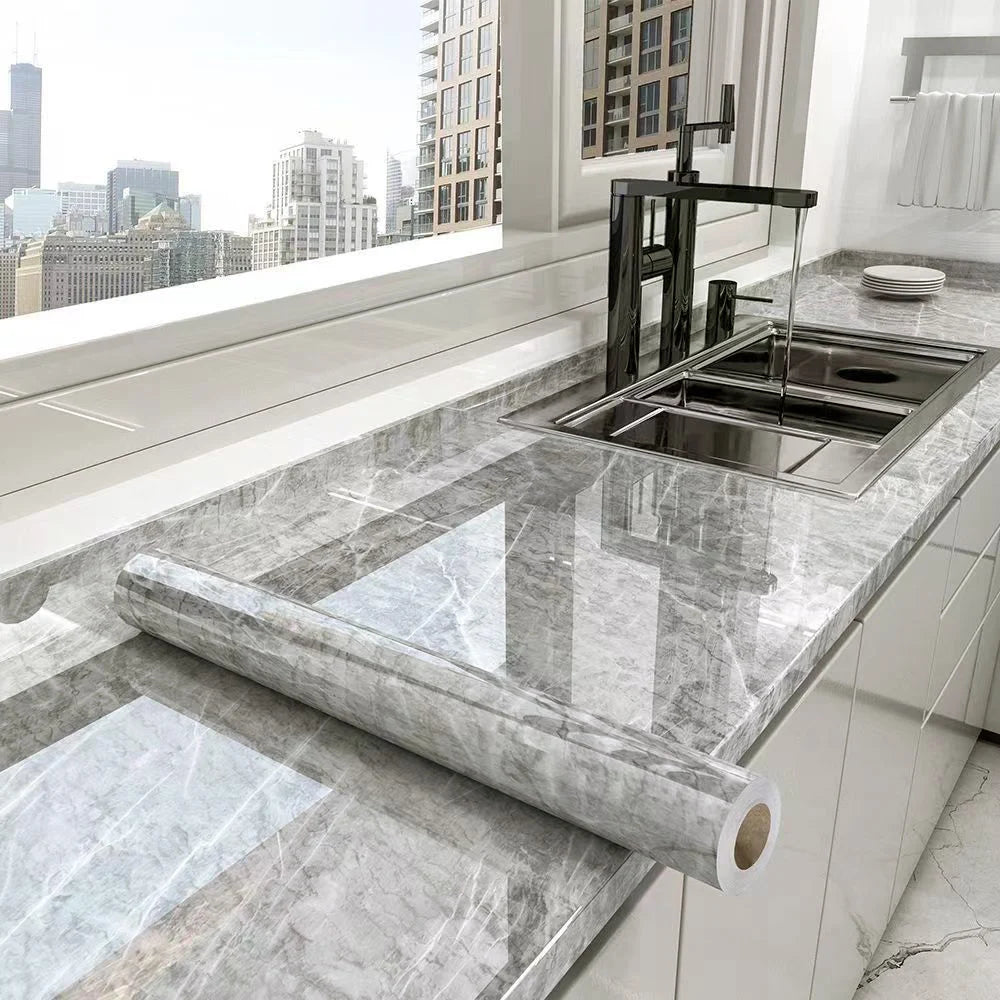 Marble Kitchen Oil-Proof Film Stove Waterproof Self-Adhesive Wallpaper countertop