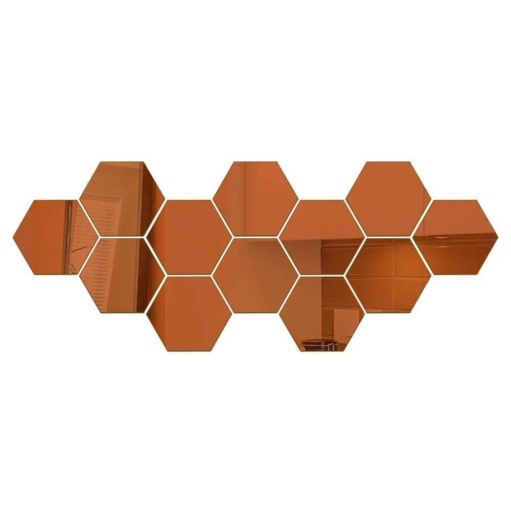 Hexagon Mirror Wall Home Decor