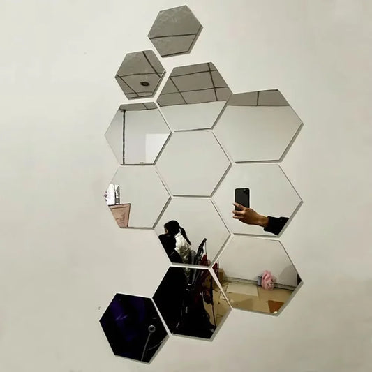 Hexagon Mirror Wall Home Decor