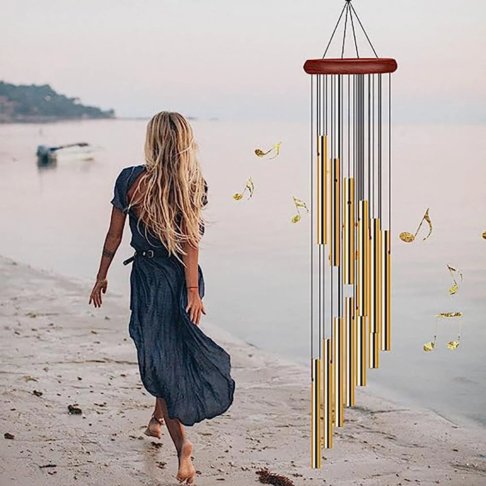Aluminum Alloy Wind Chimes with Hook Gold/silver Bells for Outside