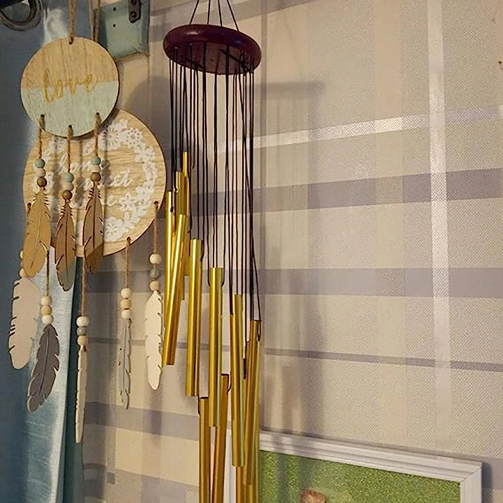 Aluminum Alloy Wind Chimes with Hook Gold/silver Bells for Outside