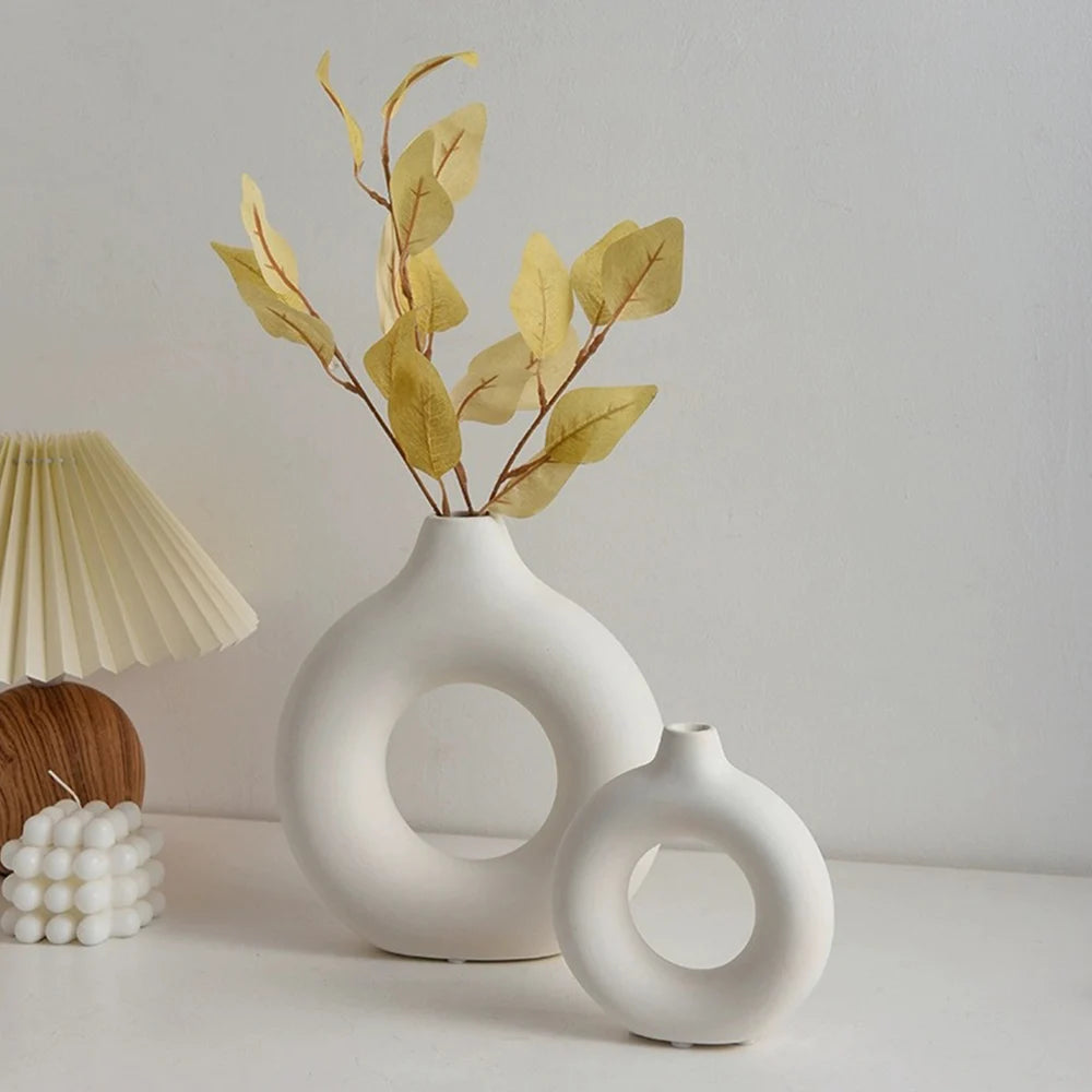 modern Ceramic Flower Vase For Home Living Room Decoration