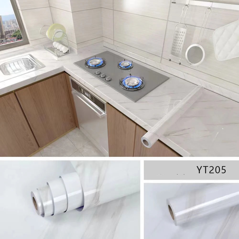 Marble Kitchen Oil-Proof Film Stove Waterproof Self-Adhesive Wallpaper countertop