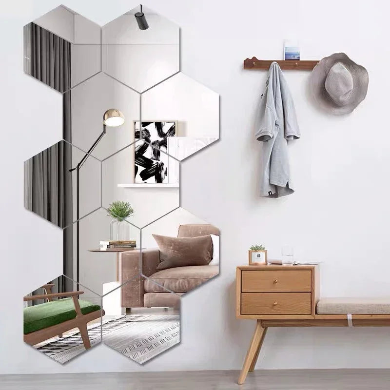 Hexagon Mirror Wall Home Decor