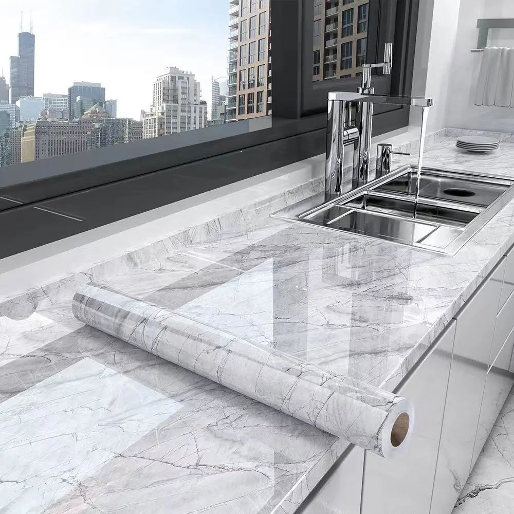 Marble Kitchen Oil-Proof Film Stove Waterproof Self-Adhesive Wallpaper countertop