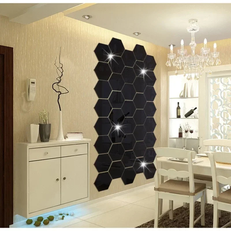 Hexagon Mirror Wall Home Decor