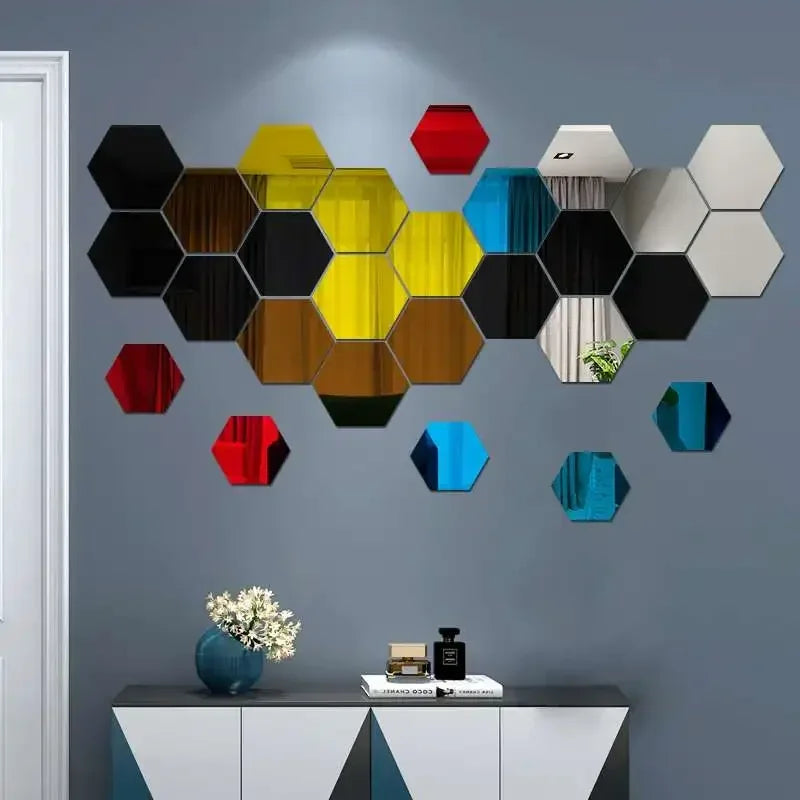 Hexagon Mirror Wall Home Decor