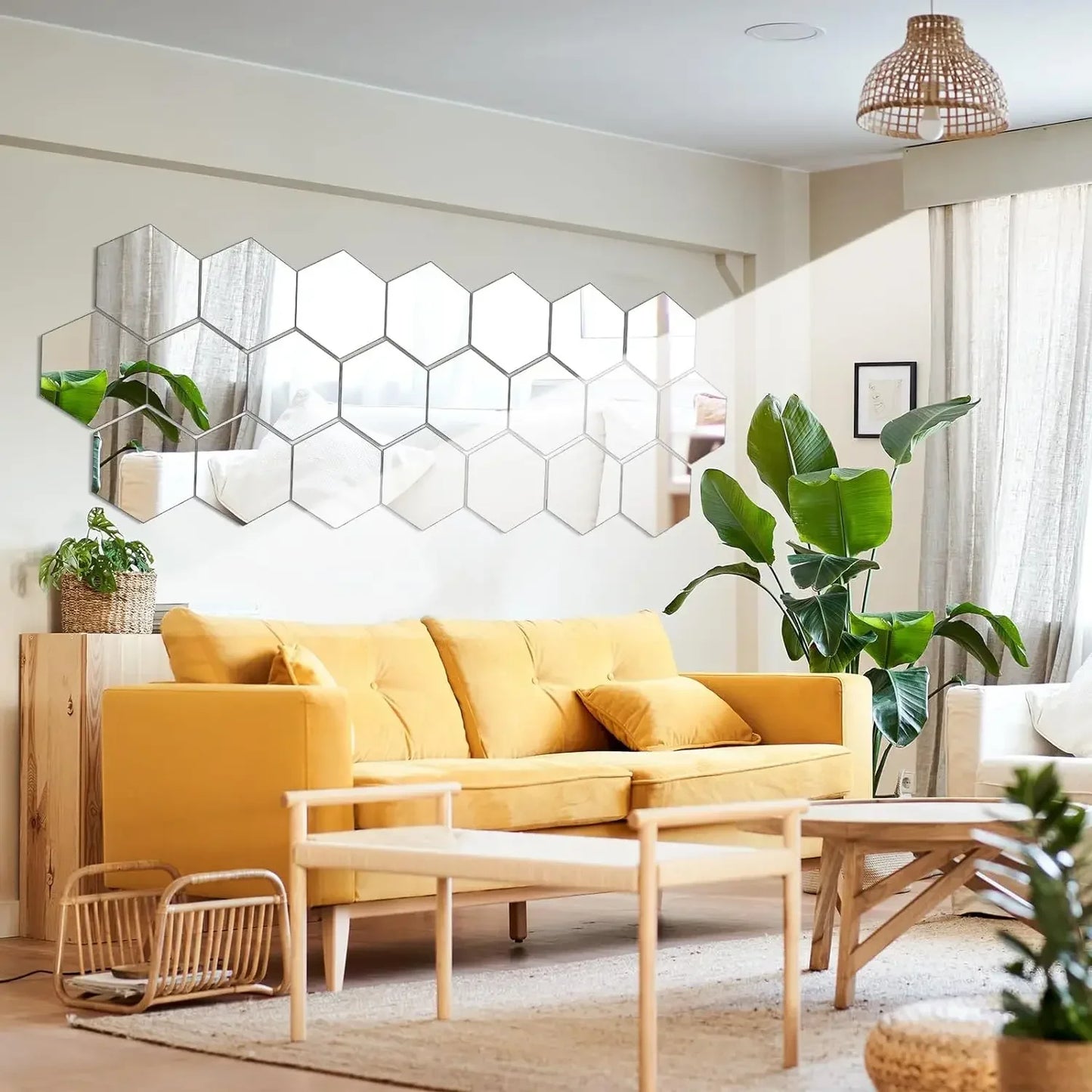 Hexagon Mirror Wall Home Decor