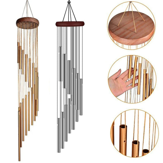 Aluminum Alloy Wind Chimes with Hook Gold/silver Bells for Outside