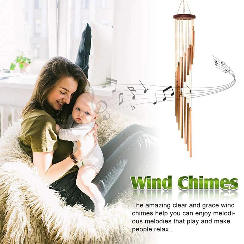 Aluminum Alloy Wind Chimes with Hook Gold/silver Bells for Outside