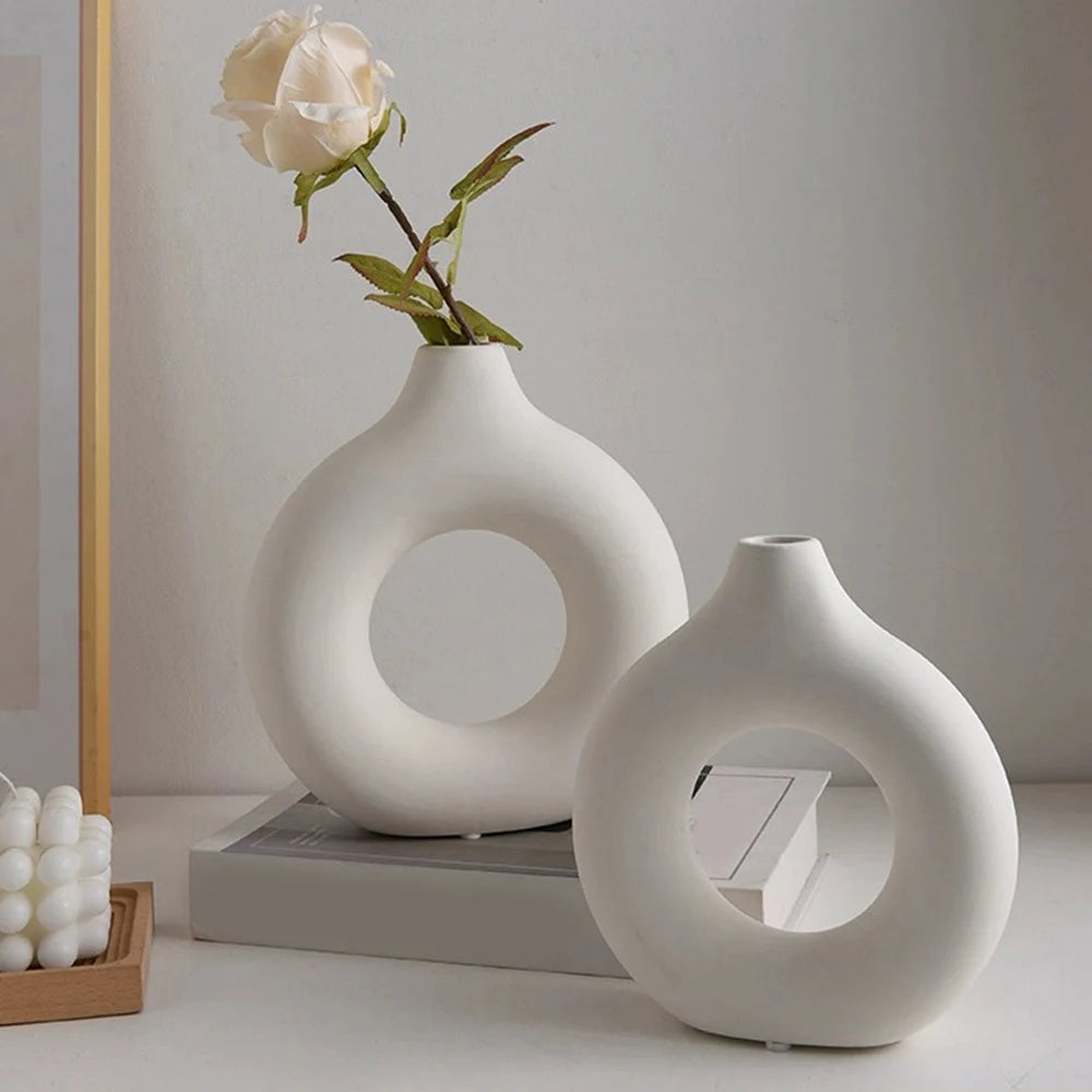 modern Ceramic Flower Vase For Home Living Room Decoration
