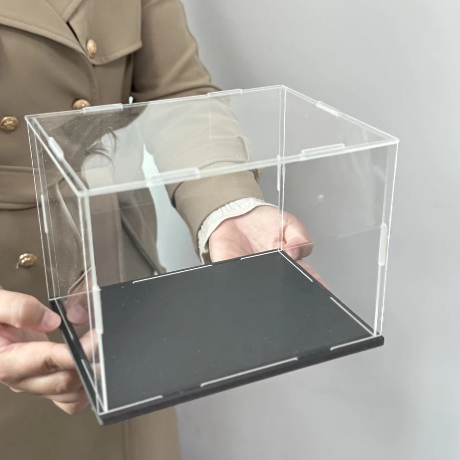 Acrylic Display Case with Black Acrylic Base.