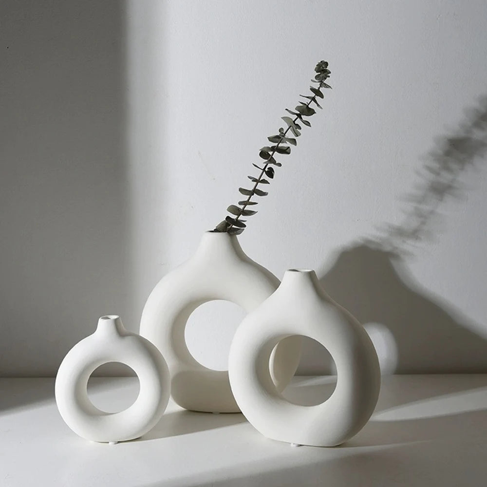 modern Ceramic Flower Vase For Home Living Room Decoration
